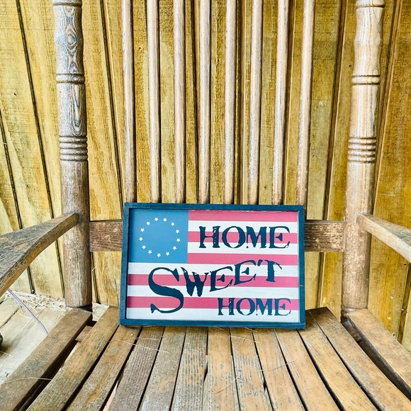 *Home Sweet Home Primitive Flag Sign - Picture 10 of 12